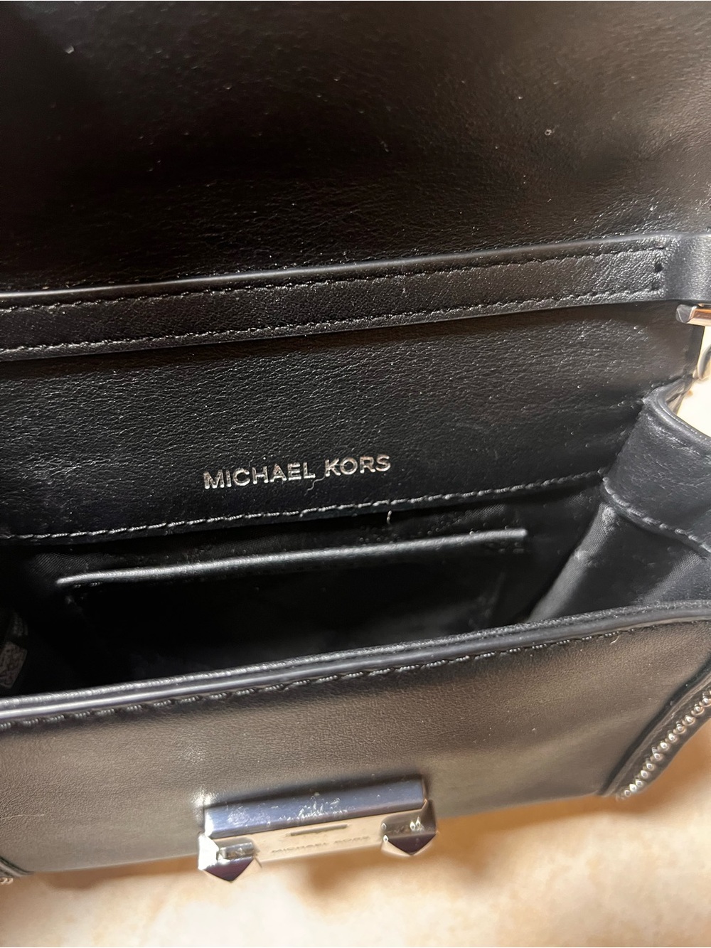 MK Michael Kors Whitney grommet Studded Crossbody bag Silver hardware - Picture 10 of 10